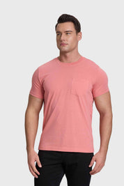 Polera Hombre Básica Con Bolsillo Coral