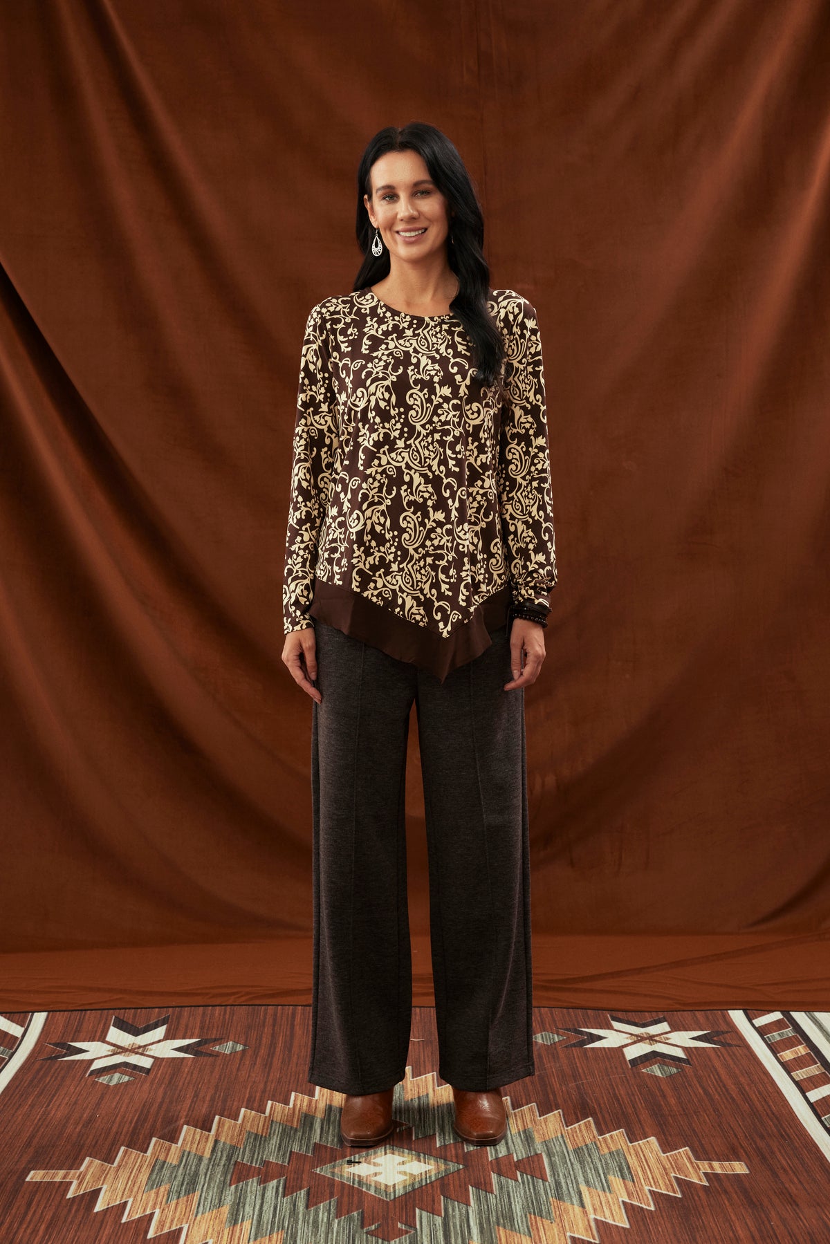 Polera Mujer Regular Café
