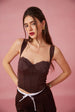 Polera Mujer Hombro Descubierto Café