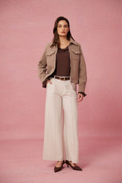 Chaqueta Mujer Regular Beige