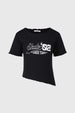 Polera Niña Rib Print Negro