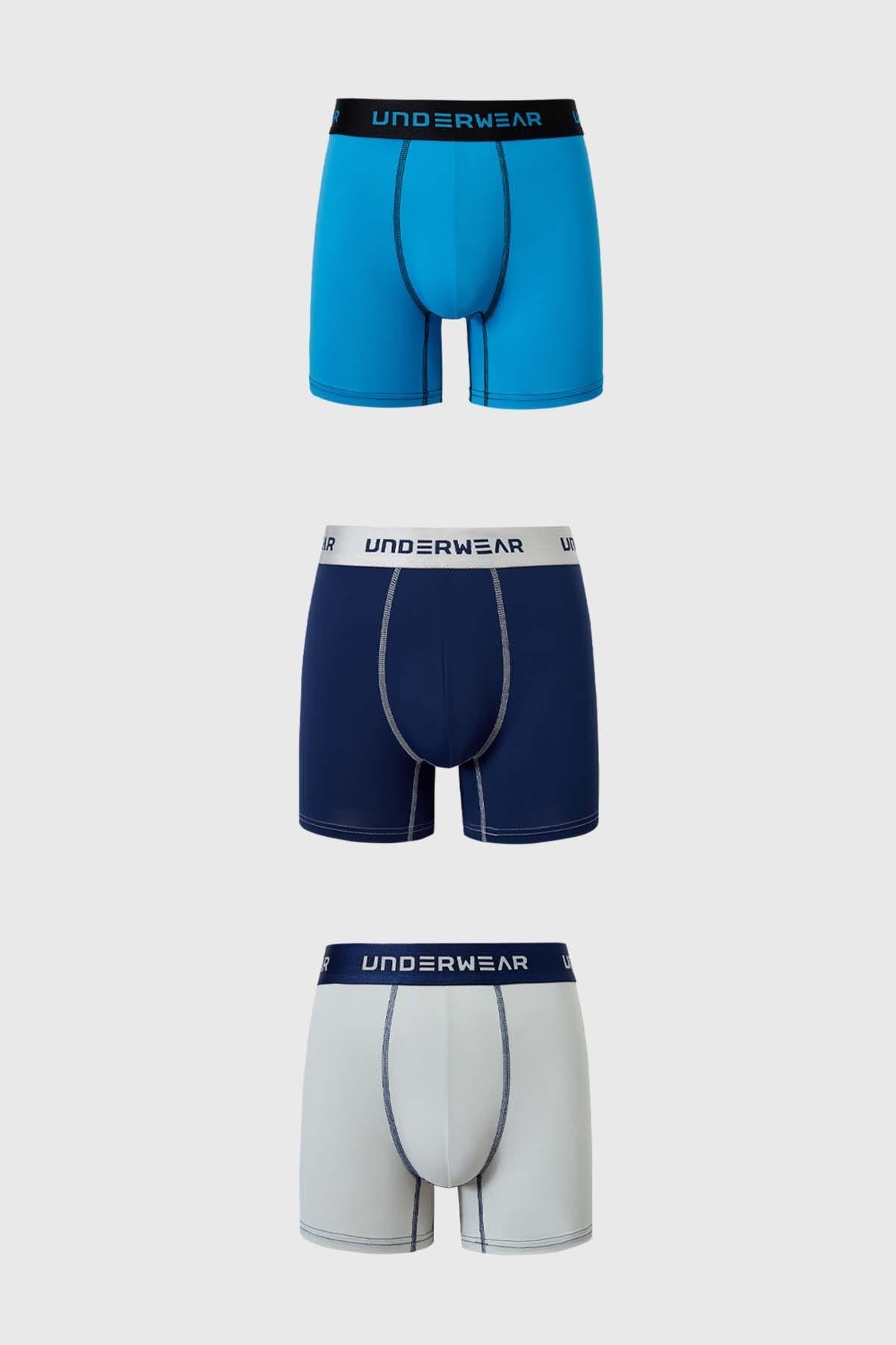 Boxer Hombre Tripack Deportivo Azul