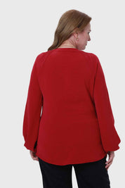 Blusa Mujer Con Plisado Guinda