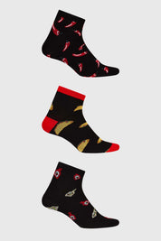 Calceta Hombre Tripack Deportiva Negro