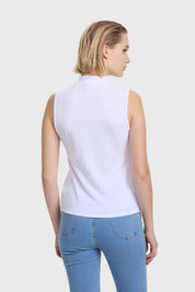 Polera Mujer Texturizada Nudo Blanco