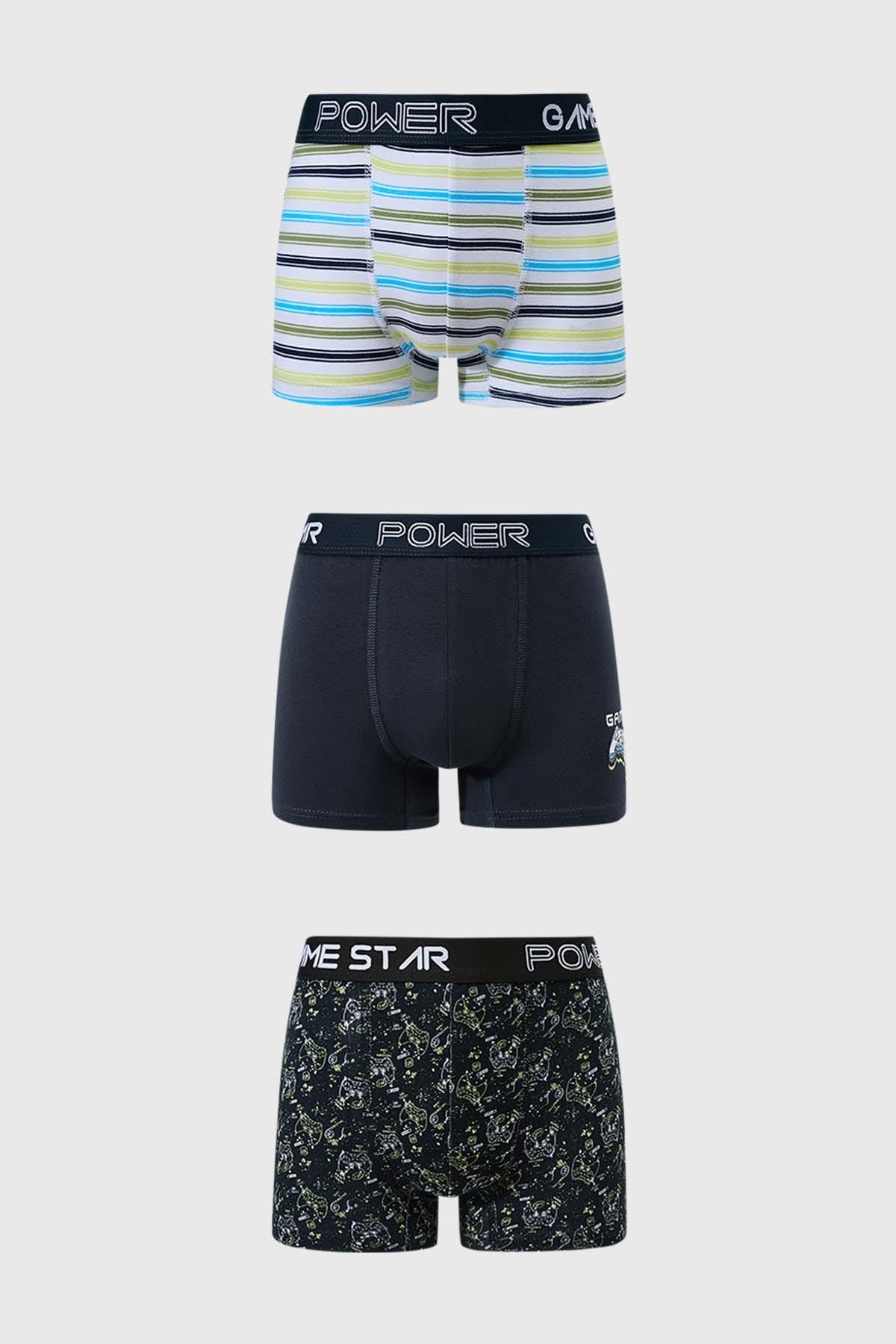Boxer Niño Tripack Azul