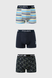 Boxer Niño Tripack Azul