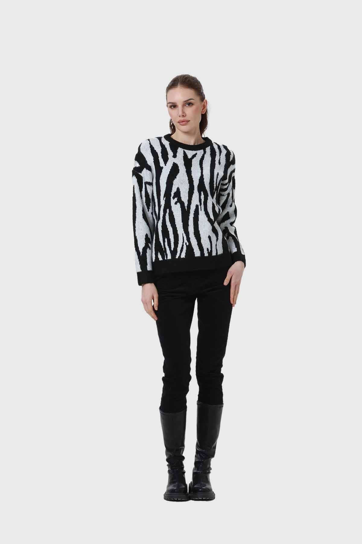 Sweater Mujer Print Negro