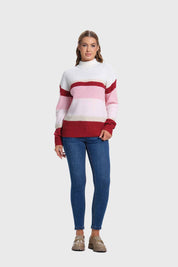 Sweater Mujer Bloques Burdeo