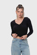 Polera Mujer Detalle Encaje Negro