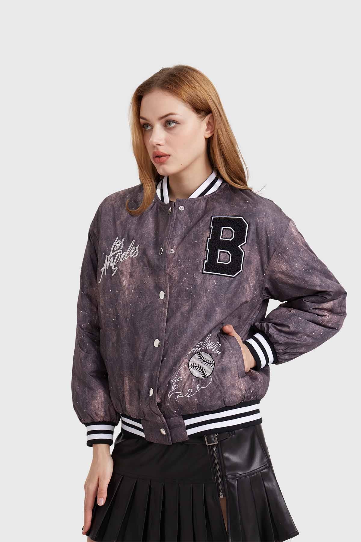 Chaqueta Mujer Bomber Design Negro