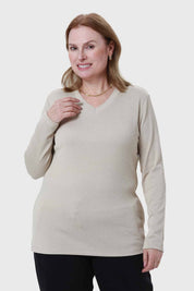 Polera Mujer Texturizada Beige
