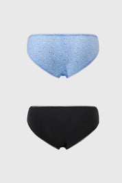 Calzón Mujer Bipack Bikini Estampado Celeste