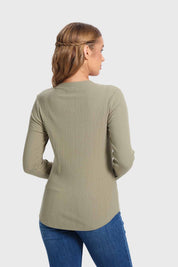Polera Mujer Rib Aplicación Verde
