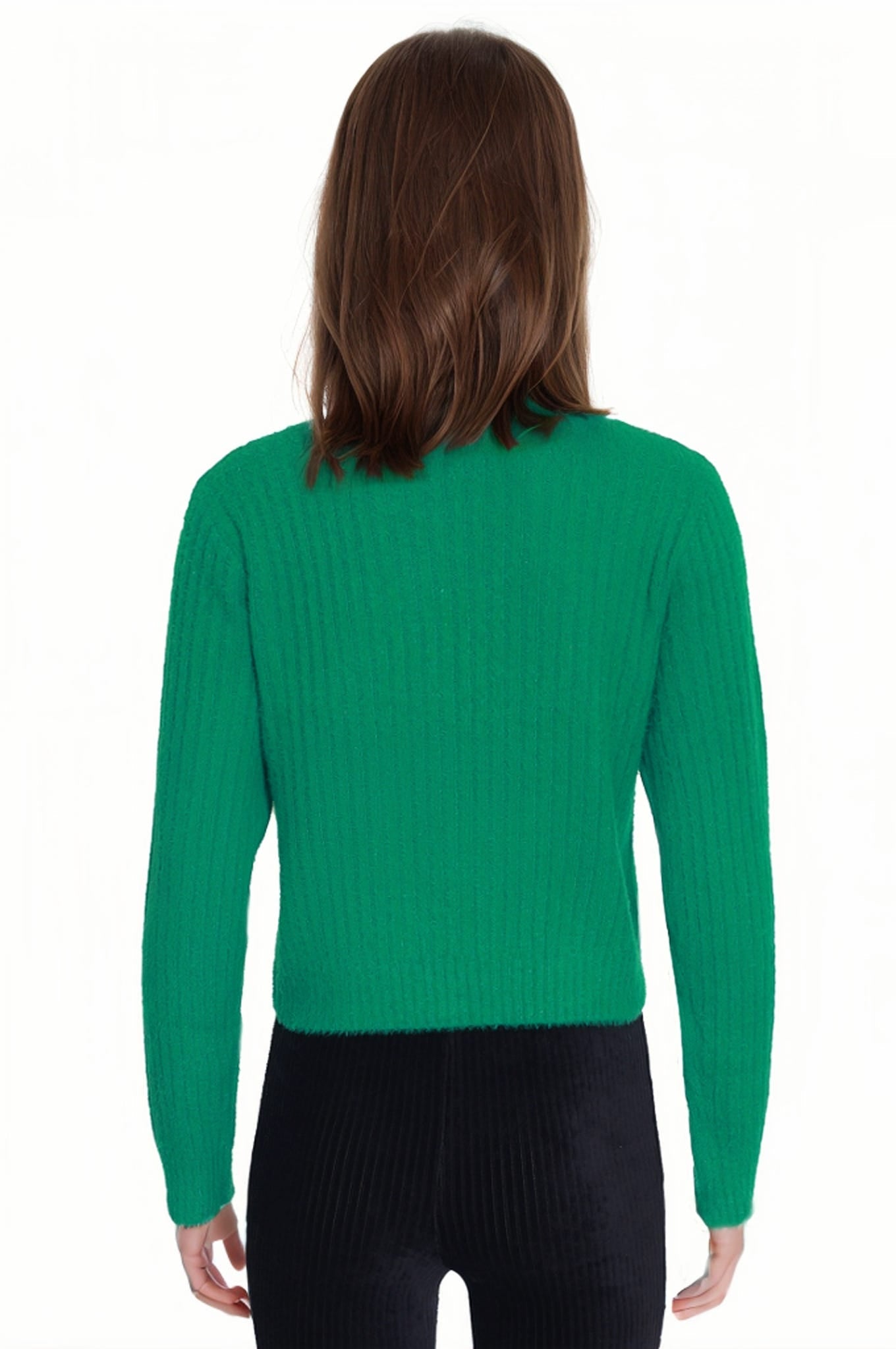Sweater Niña Peludo Verde
