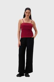 Polera Mujer Pabilo Rib Burdeo