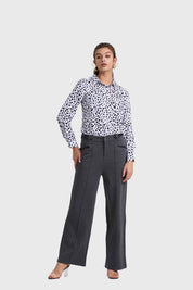 Pantalón Mujer Tiro Alto Sastrero Gris