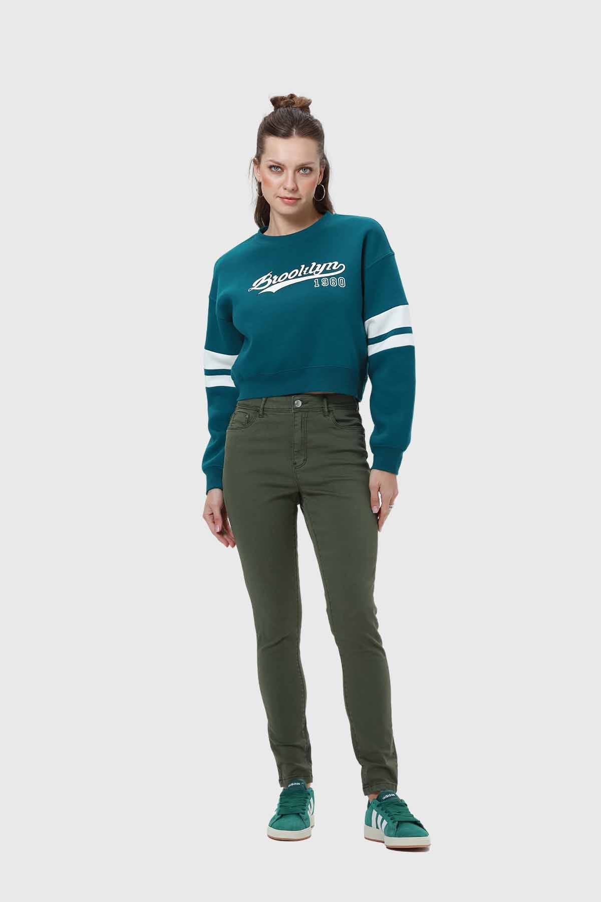 Jeans Mujer Skinny Co Verde