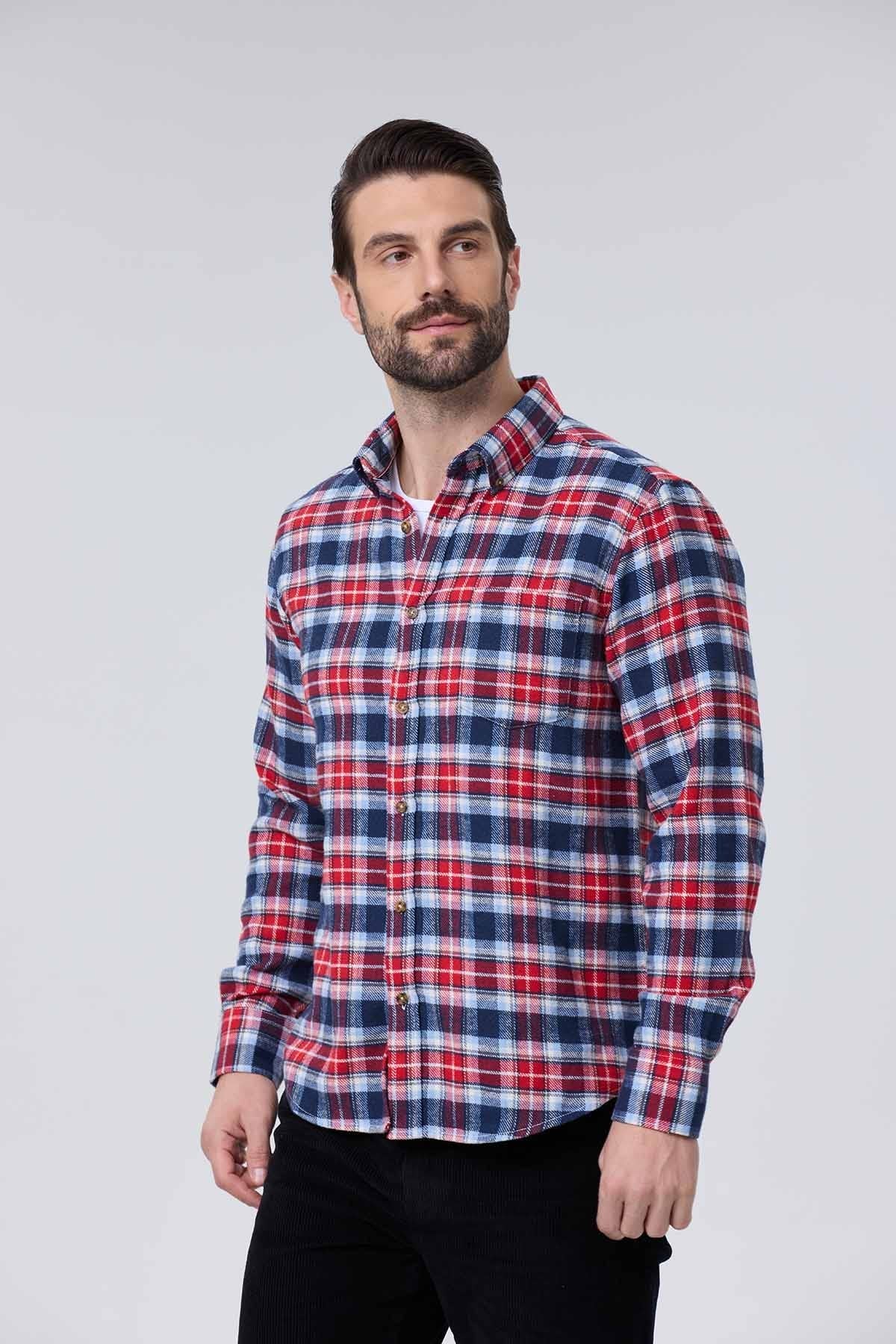 Camisa Hombre Franela Básica Rojo