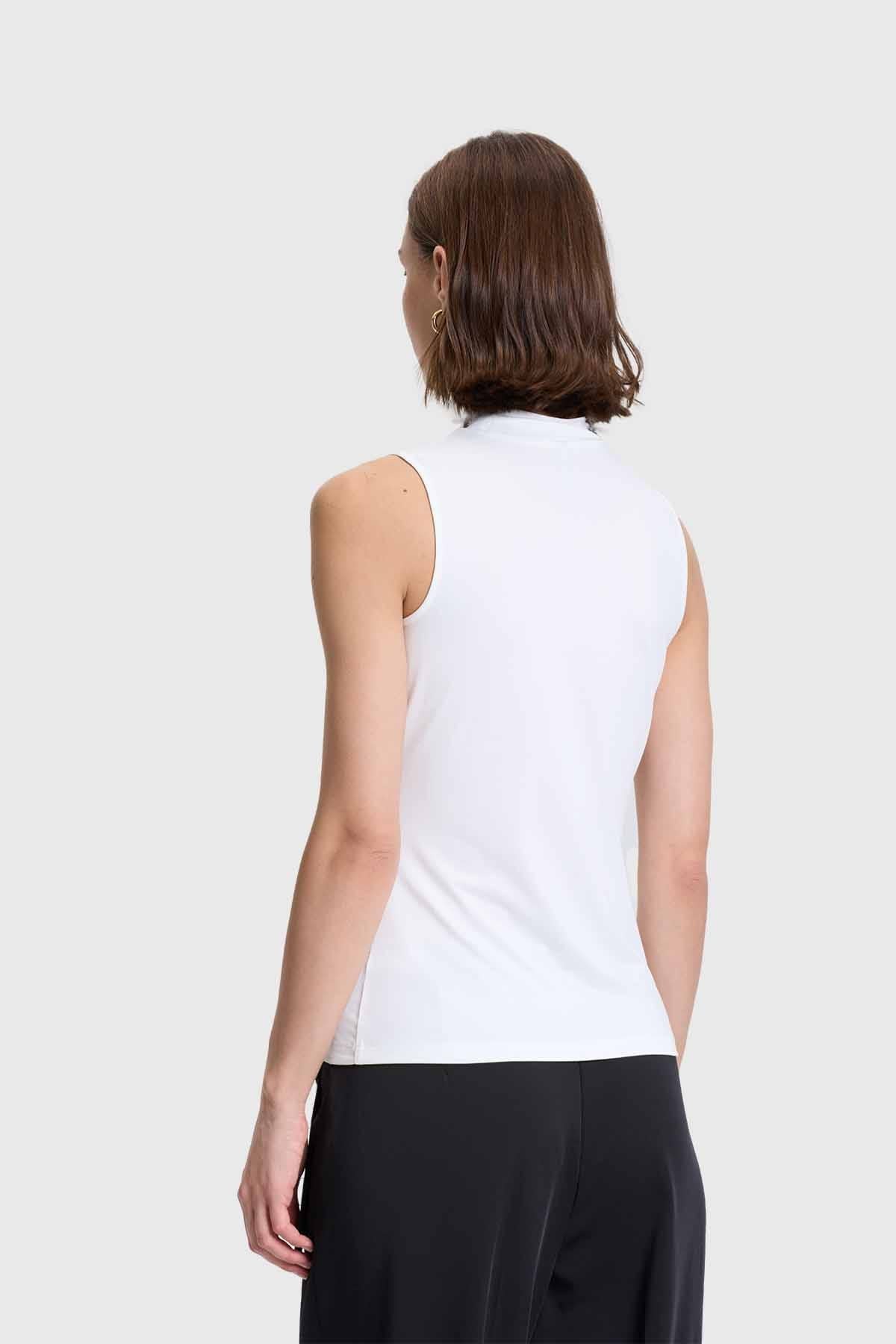 Polera Mujer Elasticada Crudo