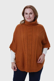 Sweater Mujer Poncho Camel