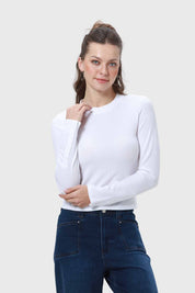 Polera Mujer Botones Blanco