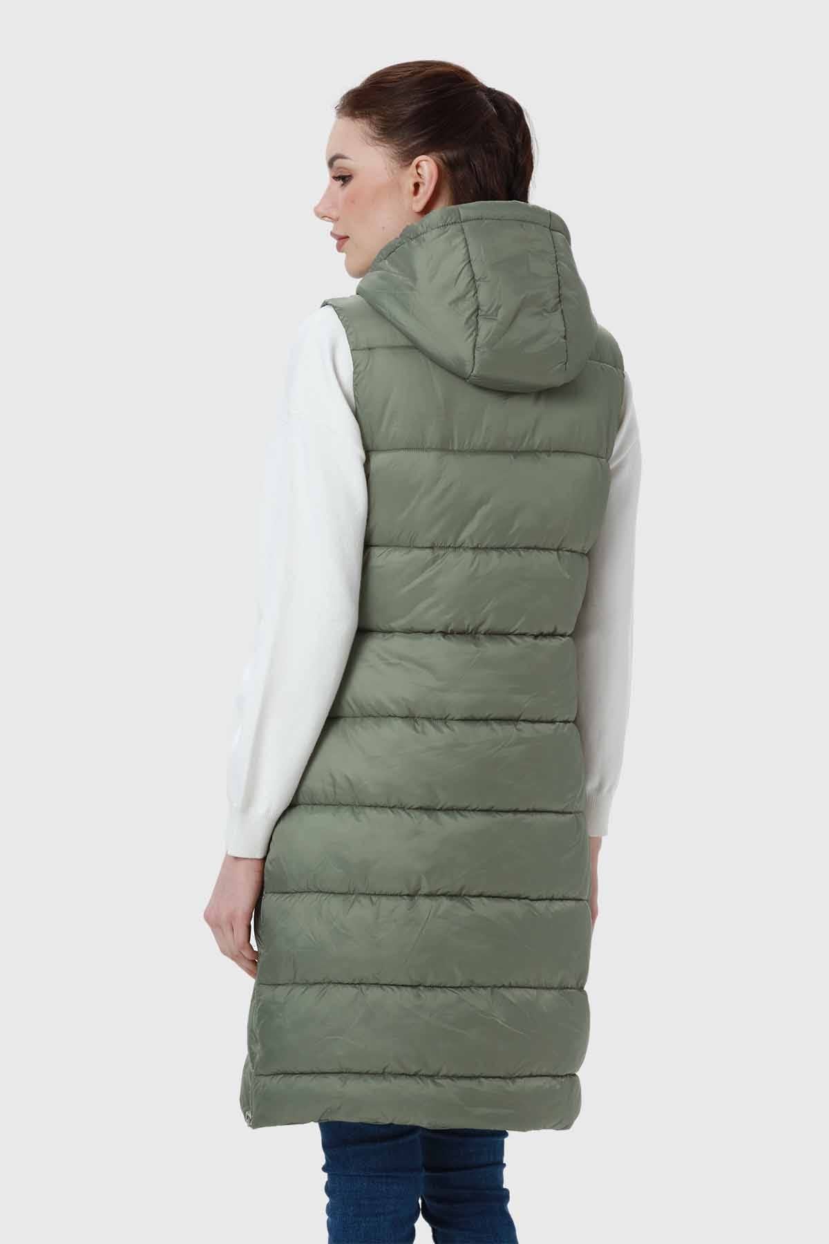 Parka Mujer Con Corte Horizontal Verde