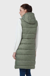Parka Mujer Con Corte Horizontal Verde