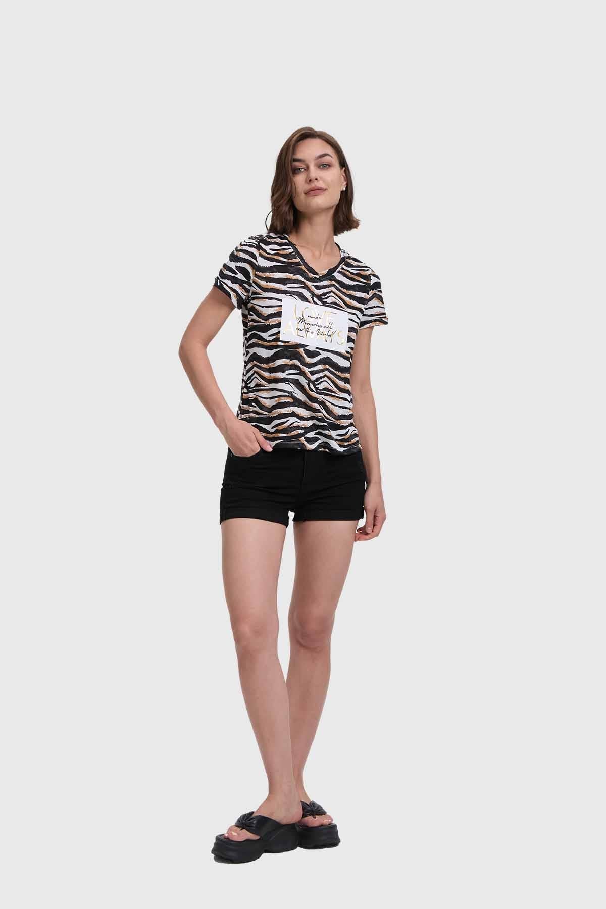 Polera Mujer Print Crudo