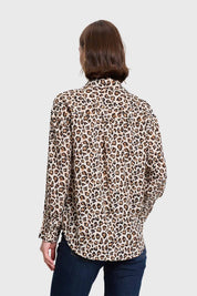 Blusa Mujer Animal Print Beige