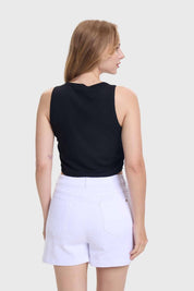 Polera Mujer Recogido Costado Negro