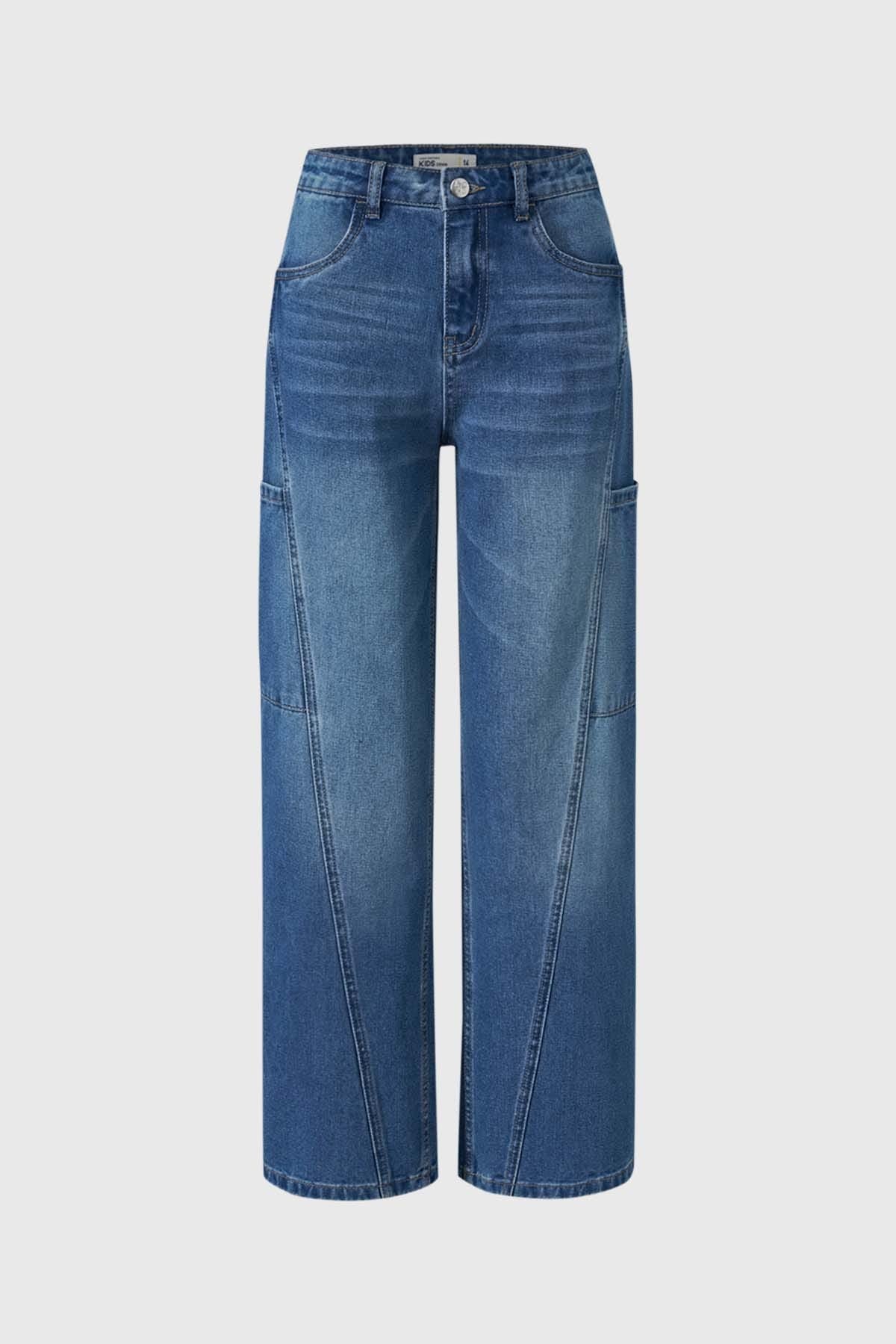 JEANS NIÑA MODA WIDE LEG AZUL CLARO