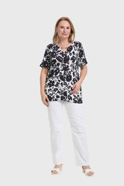 Polera Mujer Aplicación Print Negro