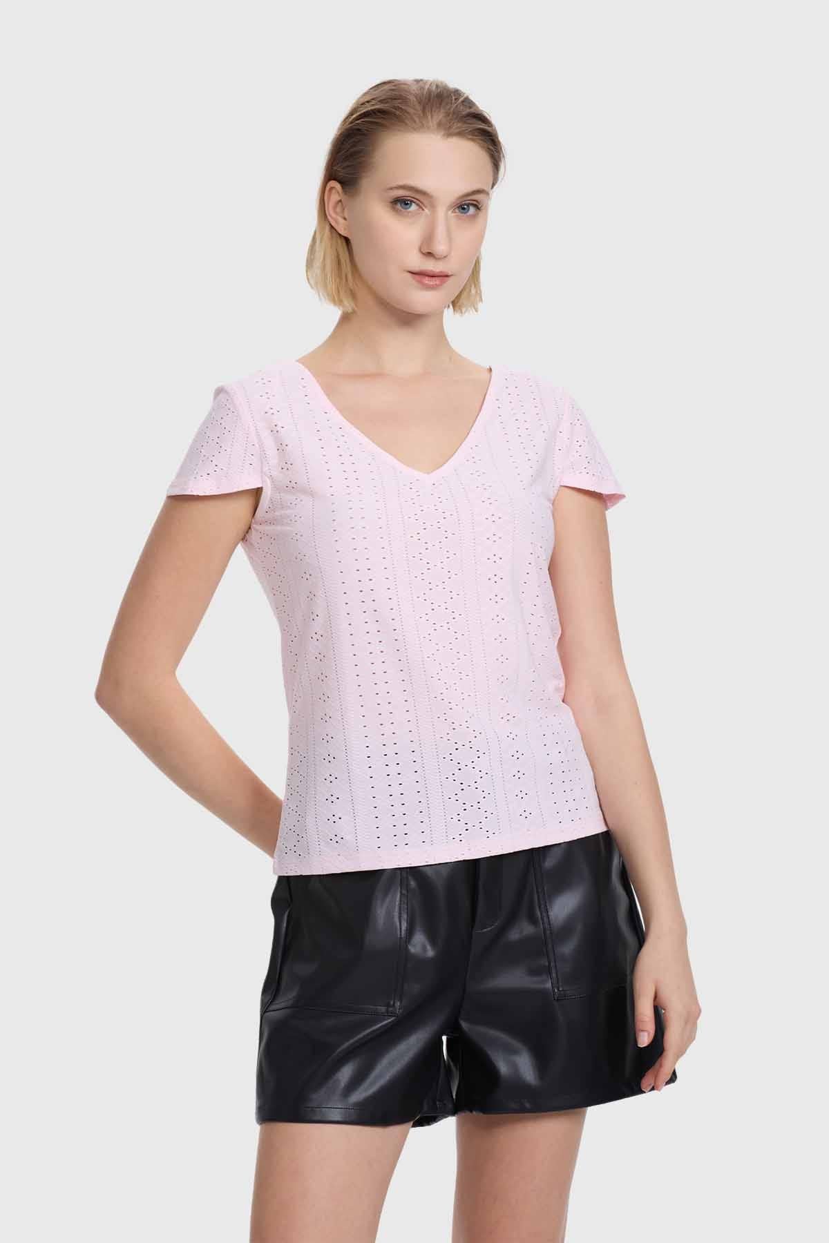 Polera Mujer Espalda Rebajada Rosado