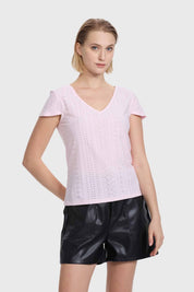 Polera Mujer Espalda Rebajada Rosado