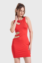 Vestido Mujer Cut Out Rojo