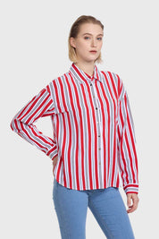 Blusa Mujer Abotonada Rojo