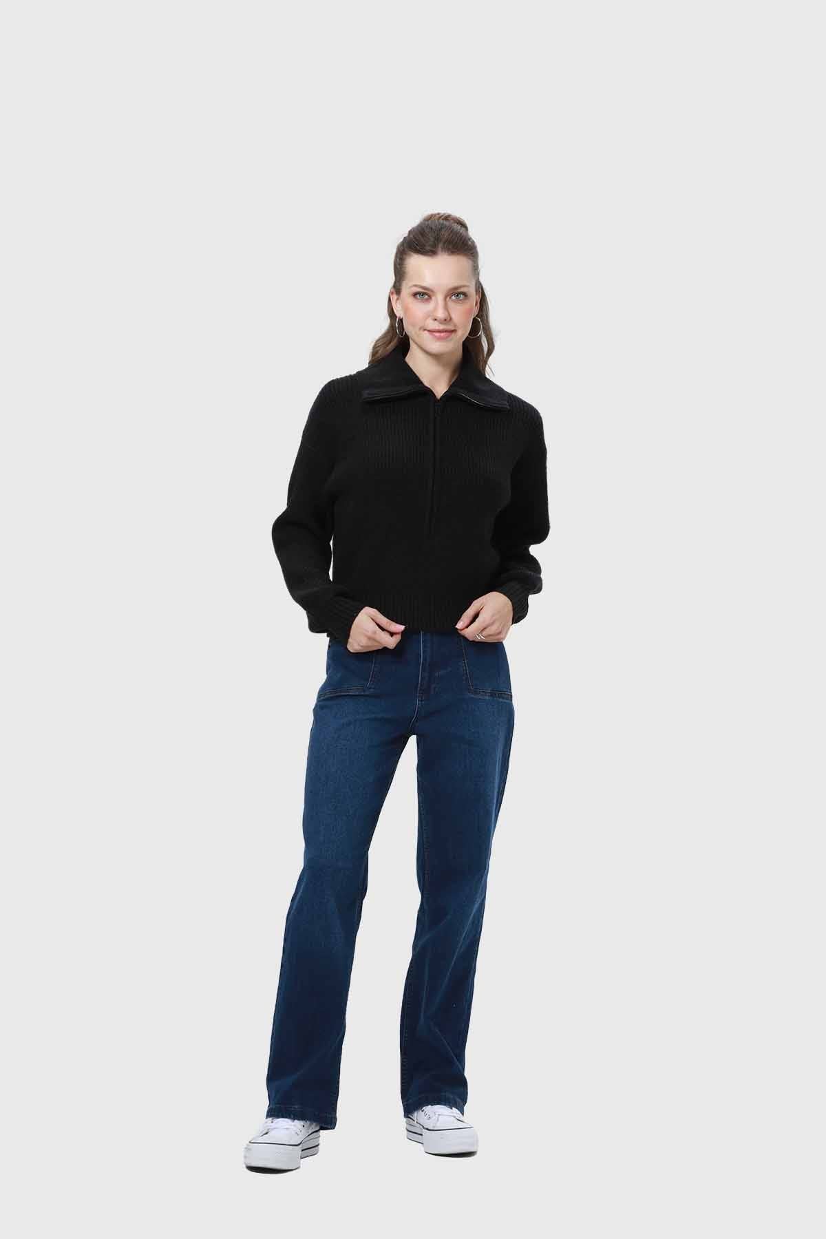 Sweater Mujer Bardot Negro