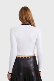 Sweater Mujer Contraste Blanco