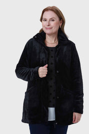 Polar Mujer Con Bolsillo Negro