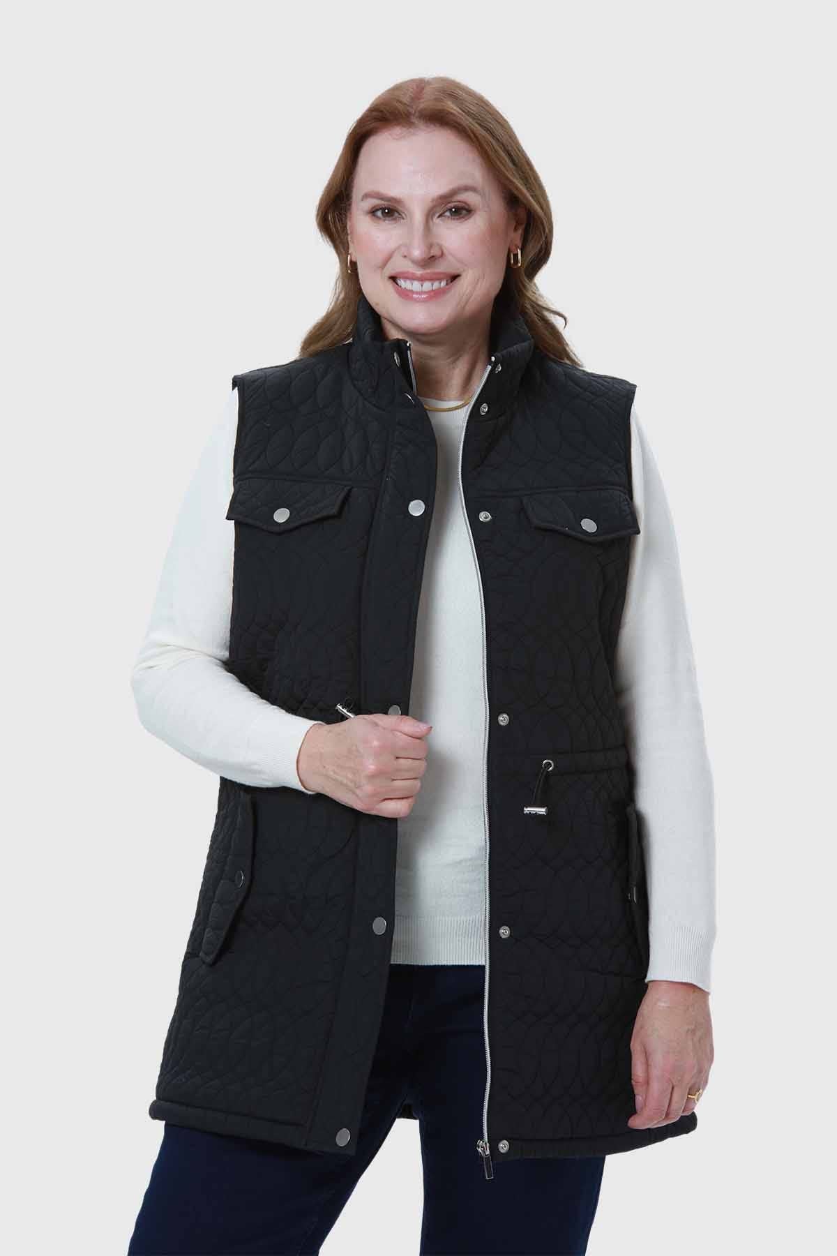 PARKA MUJER CASUAL LARGA NEGRO