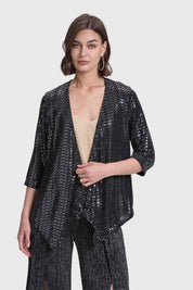 Blusa Mujer Bolero Fiesta Negro