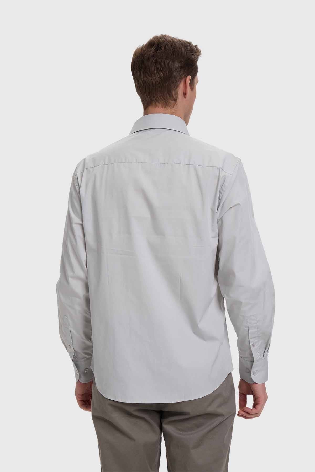 Camisa Hombre Doble Bolsillo Gris