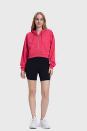 Polerón Mujer Crop Hoodie Fucsia