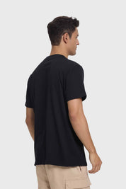 Polera Hombre Print Acid Wash Negro