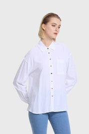 Blusa Mujer Abotonada Crudo