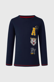 Polera Niño College Azul