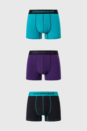 Boxer Hombre Tripack Corto Morado