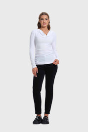 Polera Mujer Drapeado Blanco