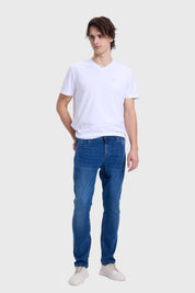 JEANS HOMBRE ROTURA BOLSILLO AZUL INDIGO